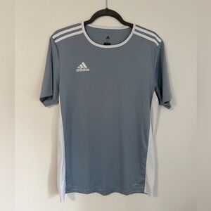 Adidas Men's Blue and White Short Sleeve Tee